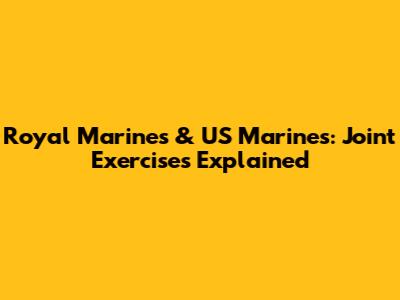 Royal Marines & US Marines: Joint Exercises Explained