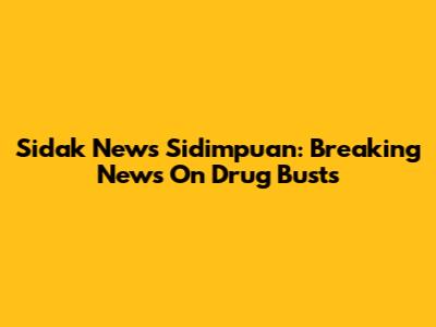 Sidak News Sidimpuan: Breaking News On Drug Busts