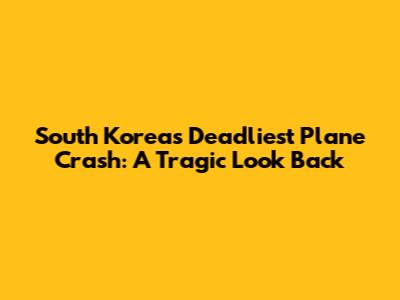 South Korea's Deadliest Plane Crash: A Tragic Look Back