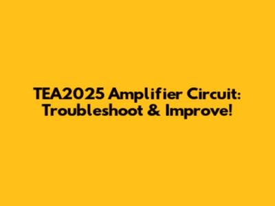 TEA2025 Amplifier Circuit: Troubleshoot & Improve!