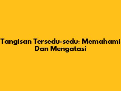 Tangisan Tersedu-sedu: Memahami Dan Mengatasi