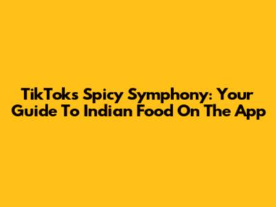 TikTok's Spicy Symphony: Your Guide To Indian Food On The App