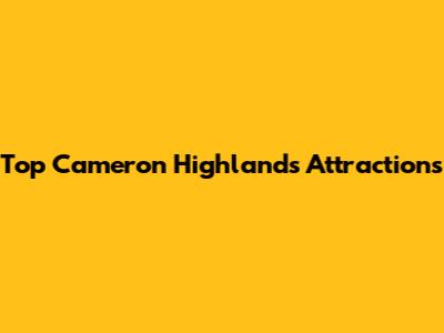 Top Cameron Highlands Attractions