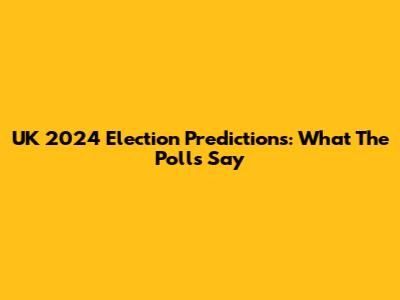 UK 2024 Election Predictions: What The Polls Say