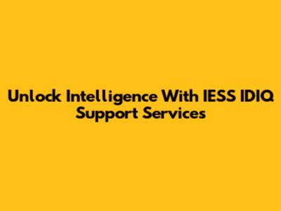 Unlock Intelligence With IESS IDIQ Support Services