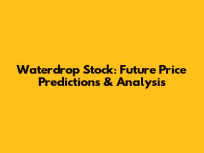 Waterdrop Stock: Future Price Predictions & Analysis